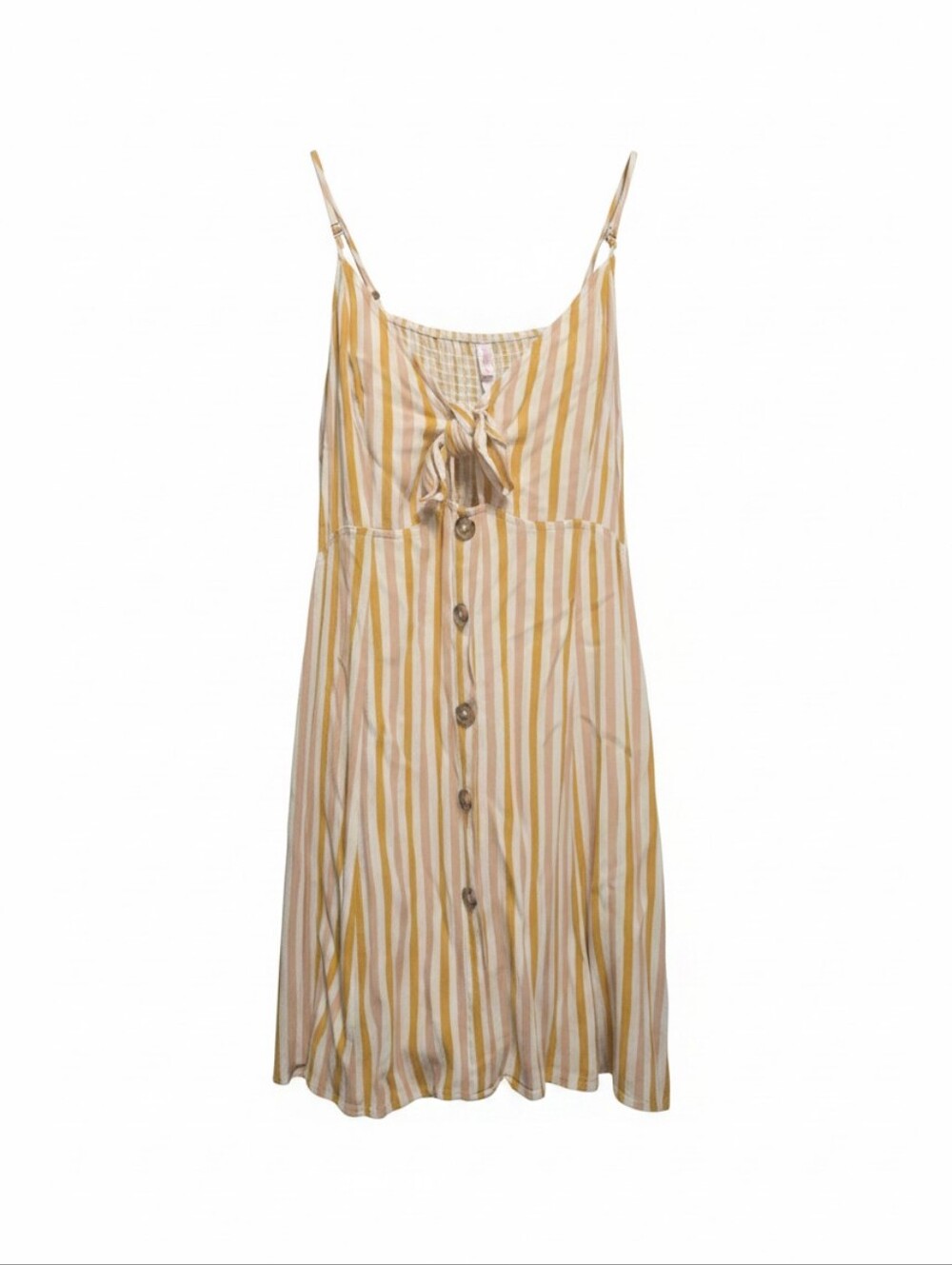 Xhilaration Yellow and White Frstival Tie-Front Mini Dress Coastal Cowgirl XXL